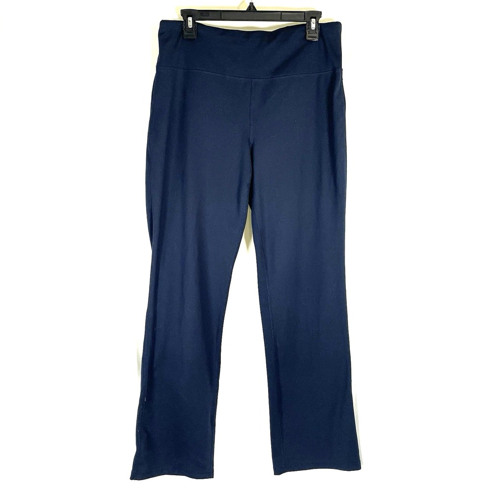 Jockey Pants Womens XL Navy Stretch Jersey Outdoors Yoga Travel Bootcut Leggings